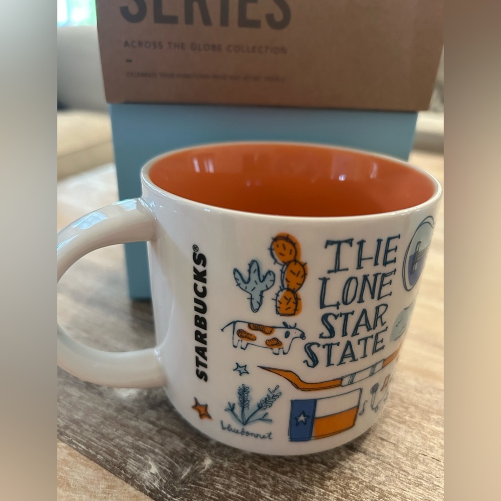 Starbucks Lone Star State Mug with Orange Interior